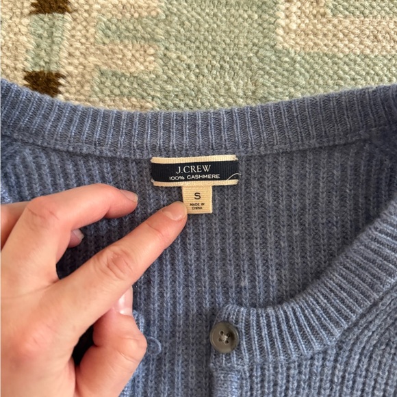 J. Crew Light Blue Ribbed Button-Front Cardigan - Picture 3 of 3